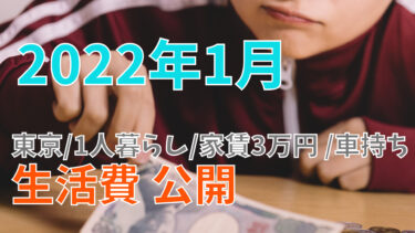 【2022年1月】東京 家賃3万円 会社員 車持ち 一人暮らしのリアルな生活費