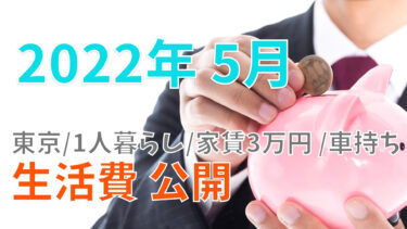 【2022年5月】東京 家賃3万円 会社員 車持ち 一人暮らしのリアルな生活費を公開